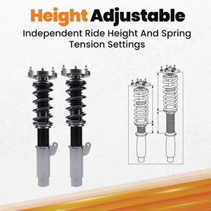 Nouveau pour amortisseurs <span class=keywords><strong>filetés</strong></span> à 24 niveaux de réglage pour les modèles E46 berline 98-05 coupé avant/arrière - Product Image 3