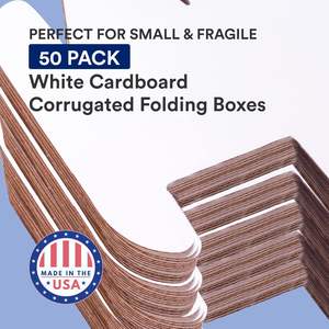 Boîtes en carton ondulé personnalisées en papier kraft blanc mat pour l'expédition et le stockage de bijoux - Product Image 4