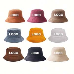 Gorras de Pescador Personalizadas de Moda para Hombre y Mujer, Protección Solar, Ala Ancha Plana, Gorros de Corduroy con Logotipo Bordado Personalizado - Product Image 1