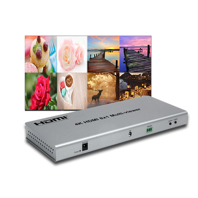HDMl 8x1 8 Multi-Viewer 4K IR Remote Control Audio Video Switcher