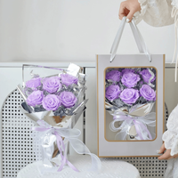 Couleur véritable Bouquet séché naturel pour toujours bouquet de fleurs préservées rose éternelle pour maman femme