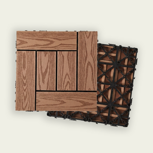 Dalles de terrasse WPC 3D hyper-réalistes en relief, revêtement de <span class=keywords><strong>sol</strong></span> extérieur composite emboîtable avec grain de bois tactile pour balcon de luxe - Product Image 1