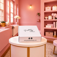 Boîte d'expédition en carton ondulé personnalisée, imprimée papillon rose, élégante et romantique, grande capacité, emballage cadeau haut de gamme