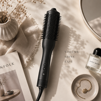 Cepillo Secador de Pelo 800W para Cabello Húmedo y Seco, Iónico con Cerdas de Nylon, Cepillo de Aire Caliente Profesional
