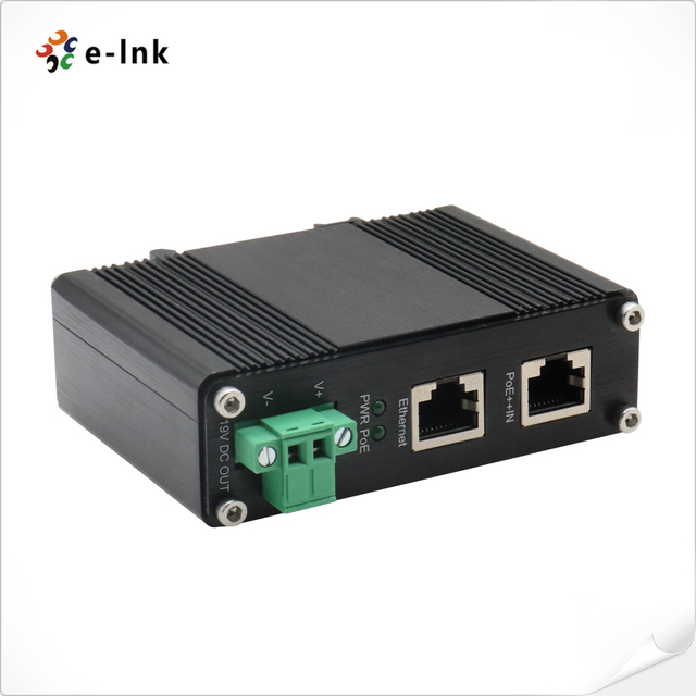 Industrial 10 100 1000Mbps 802.3bt PoE++ Splitter Output Voltage 12VDC