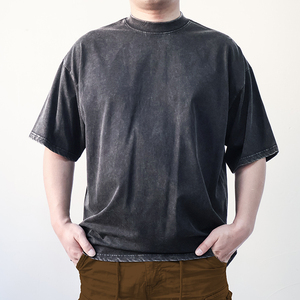 เสื้อยืด TKAN199วินเทจสำหรับผู้ชาย275กรัมบ็อกซี่ฟิตแอซิดกรดผ้าฝ้าย100% เสื้อยืดโอเวอร์ไซส์สำหรับผู้ชาย - Product Image 2
