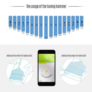 K17A Piano de pulgar portátil de 17 teclas Kalimba Mbira <span class=keywords><strong>Sanza</strong></span> Padauk con bolsa de almacenamiento Estuche de transporte Pegatinas de libros de música Tuning Hamm - Product Image 3