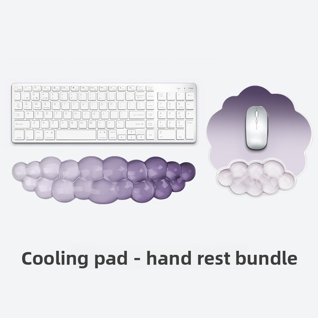 Mouse Pad with Wrist Rest Ergonomic Cloud Wrist Rest Pad Set Cooling Gel Keyboard Wrist Support Mouse Pad for Office Gaming