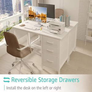 Modern Design Home Office <strong>Computer</strong> Desk with Extendable Feature &amp; File <strong>Drawers</strong> <strong>Cabinet</strong> for Small Spaces &amp; PC <strong>Tables</strong> - Product Image 6
