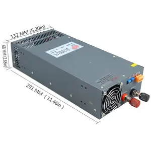 S-1500W تحويل التيار الكهربائي الجهد والتيار قابل للتعديل Ac Dc امدادات الطاقة محول DC12V 13.8V 24V 27V 36V 48V 60V 72V