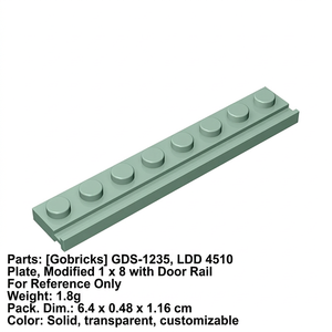 อะไหล่ตัวต่อโกบริกส์ GDS-1235 ขายส่ง ตัวต่อ LDD รุ่น 4510 แผ่นพิเศษ 1x8 พร้อมรางประตู อะไหล่ MOC - Product Image 2