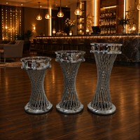 Table de bar haute en acier inoxydable miroir torsadé en forme de sablier pour réceptions de mariage et banquets
