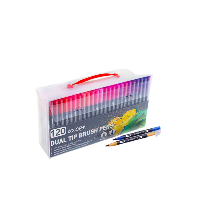 12/24/36/48/60/72/100/120 Kleuren Markers Kunst Pen Dual Tip Borstel Pen Zachte Aquarel Kwast Pen