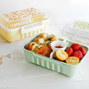 <b>Lunch</b> <b>Box</b> Single Layer Divider Microwave Safe Rectangle Bento <b>Box</b> For Office Worker Student - Product Image 1