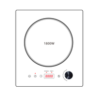 Table de cuisson à induction portable 1800W avec certificat ETL, plaque vitrocéramique tactile, brûleur de comptoir, cuisinière électrique