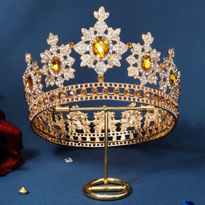 Corona de Cristal Completa de Estilo Barroco Retro para <span class=keywords><strong>Reinas</strong></span>, Corona de Novia para Boda, Corona de Lujo Elegante, Tiara - Product Image 2