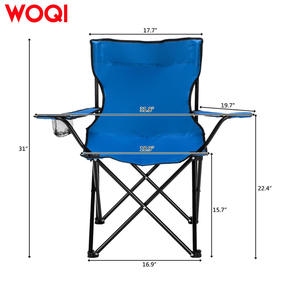 Chaise pliante d'extérieur Woqi, cadre en aluminium, tissu Oxford, légère, portable, pour le camping, le jardin, la plage, la pêche, avec porte-gobelet - Product Image 2