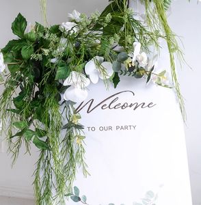 Groen Traditioneel Kunstmatig Bruiloftsboogdecor Nieuw Aankomst Bloemenkrans Arrangement Tafelloper Feestevenement Gangpad Hardloper - Product Image 5