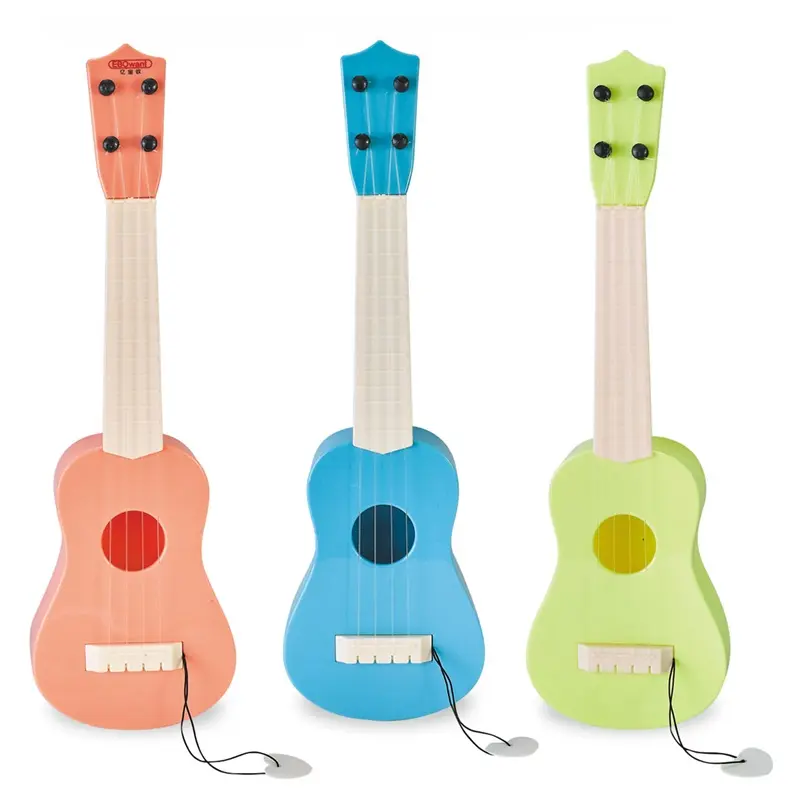 Instrumento Musical de plástico para niños, Mini Guitarra de Color Macaron, ukelele clásico, guitarra, juguetes musicales