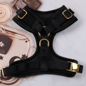 Grosir OEM warna hitam disesuaikan beludru kekang anjing Set disesuaikan warna-warni tahan lama gaya modis <span class=keywords><strong>Harness</strong></span> untuk anjing - Product Image 2