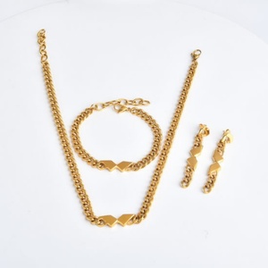 Conjunto de Joyería de Cadena de Acero Inoxidable Personalizado, Collares de Cadena Cubana Gruesa Estilo Miami - Product Image 3