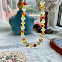 Vente directe d'usine mode calcédoine longue chaîne Vintage luxe trois couleurs calcédoine perle collier et bracelet ensemble pour les femmes
