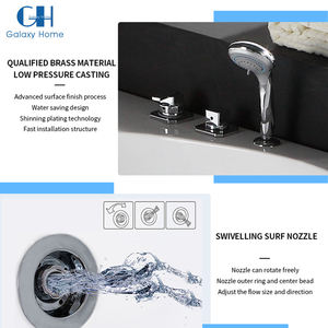 Bañera de esquina con burbujas de chorro de aire, bañera de inmersión, bañera de hidromasaje barata de lujo de calidad para <span class=keywords><strong>2</strong></span> personas, cascada de Spa con función - Product Image 2