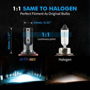 Bevinsee 2 ampoules LED H11 bleues 50W pour phares de <span class=keywords><strong>Toyota</strong></span> <span class=keywords><strong>Auris</strong></span> 2006-2012 Prius 2009-2013 2014 <span class=keywords><strong>2015</strong></span> - Product Image 5