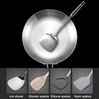 Wajan Penggorengan Premium Tri Ply 304 Stainless Steel Anti Lengket untuk Kompor Induksi dan Gas, Wok Masak Logam, Skillet Datar