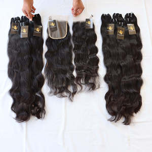 Extensiones de cabello humano brasileño Remy, mechones de pelo virgen con cutícula de visón, 100% natural, con cierre - Product Image 5