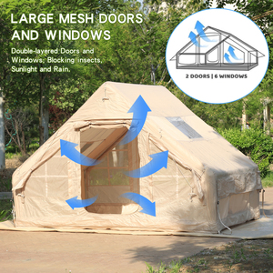 Tente gonflable imperméable en tissu Oxford pour le camping en plein air, idéale pour les excursions en voiture et les séjours de nuit en pleine nature - Product Image 3
