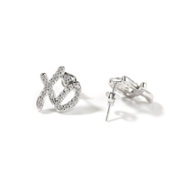 Pendientes de Hip Hop letra Xo pendientes cuadrados para hombre pendientes de circón de moda personalizados accesorio de joyería