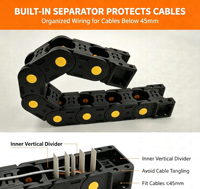 Chaîne porte-câbles de type pont en nylon pour charge lourde, support flexible pour machines CNC à forte charge, marque TMY, Guangdong