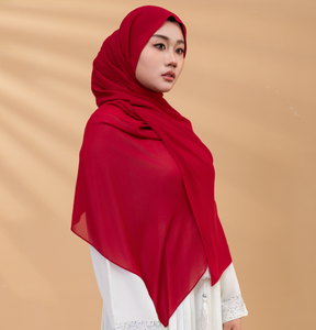 En stock, vente en gros personnalisée, hijabs malaisiens de couleur unie, <span class=keywords><strong>jilbab</strong></span>, turban pour femmes, écharpe en mousseline de soie perlée, turban long à effet bulle - Product Image 2