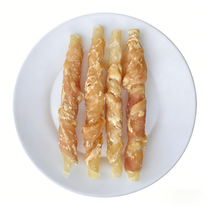 Friandises pour chiens en gros OEM : Rouleaux <span class=keywords><strong>de</strong></span> viande <span class=keywords><strong>de</strong></span> poulet et <span class=keywords><strong>de</strong></span> <span class=keywords><strong>canard</strong></span> enveloppés <span class=keywords><strong>de</strong></span> peau crue, sans céréales, naturels, pour des soins dentaires durables - Product Image 3