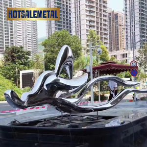 Estilo moderno Gran jardín al aire libre Escultura de acero inoxidable Decoración de planta de metal popular con técnica de soldadura - Product Image 1