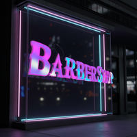 Enseigne lumineuse LED numérique 3D avec bande lumineuse RGB, logo rétroéclairé, décoration de bureau, boutique de détail, extérieur, en PVC, à intensité variable
