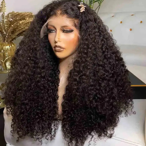 Vente en gros 100 perruque de cheveux humains naturels, avant de dentelle perruques de cheveux humains naturels super doublement étirés, les femmes noires utilisent la perruque <span class=keywords><strong>Pixie</strong></span> Curls - Product Image 1