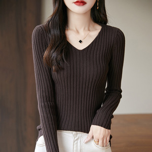 Nouveau <span class=keywords><strong>Pull</strong></span> Tricoté Respirant à Col V <span class=keywords><strong>Vintage</strong></span> pour <span class=keywords><strong>Femme</strong></span>, Manches Longues, Coupe Ample et Polyvalente, Idéal pour Superposer – Collection Automne Hiver 2026 - Product Image 3