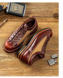 Bottes à lacets en cuir véritable pour homme, produit rétro le plus vendu - Bottes d'automne pour homme de haute qualité - Collection 2025 - Product Image 6