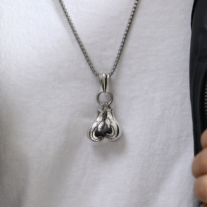 Gants de boxe et de fitness en acier inoxydable avec pendentif, collier en or 18 ct plaqué sur mesure, collier pour <span class=keywords><strong>homme</strong></span> élé<span class=keywords><strong>gant</strong></span> punk hip hop - Product Image 4