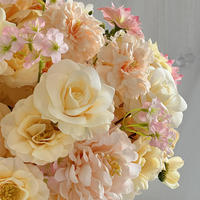 Boule de fleurs artificielles personnalisable, rose champagne, arrangement mixte, décorations pour fête d'anniversaire, centre de table de mariage anglais
