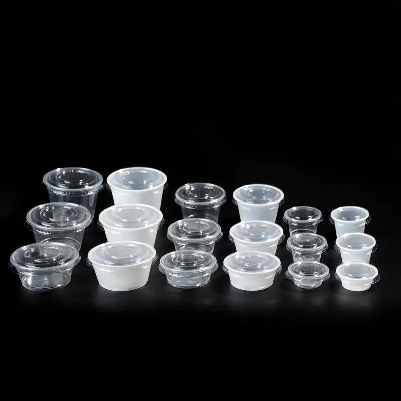 45ml small plastic cup for sauce jam, disposable pp ps plastic jelly cup portion cup