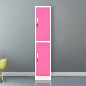 Modern Steel Two Compartment Locker Colorful Panel Metal Bedroom Furniture Metal <strong>Thin</strong> <strong>Wardrobe</strong> for Home Use - Product Image 3