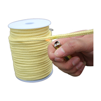 Corde en aramide à 12 brins de 4 mm, ignifuge, isolante thermique, section carrée plate, cordage tressé, corde d'enroulement jaune/noir haute résistance