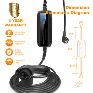 <span class=keywords><strong>Cable</strong></span> de <span class=keywords><strong>Carga</strong></span> para Vehículos Eléctricos de Nivel <span class=keywords><strong>2</strong></span>, Corriente Ajustable de 10/16 A, <span class=keywords><strong>Tipo</strong></span> Schuko 1, SAE J1772, Cargador para Vehículos Eléctricos, Condición Nuevo - Product Image 3
