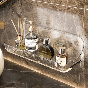 Transparent Wall Mounted Bathroom Shelf 50X30CM Durable Cosmetic <b>Storage</b> Rack For Personal Care Products - Product Image 1