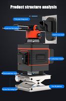 Niveau laser rotatif 360° vert auto-nivelant 12/16 lignes 3D haute précision portable, durable et très vendu