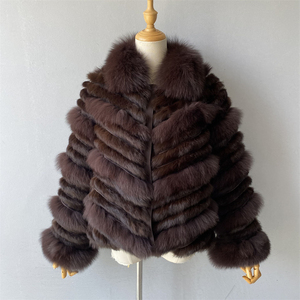 Manteau en vraie fourrure de lapin Jxwatcher, vente en gros Brésil, Casaco De Pele De Coelho, manteau réversible en vraie fourrure de renard pour femme, bouton unique, personnalisé - Product Image 2