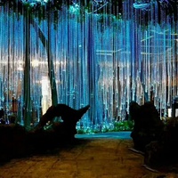 Fibre Optique Arbre Lumière Personnalisé DMX512 24W RVB Multi Couleur Saule Forme pour Jardin Paysage Éclairage De Noël